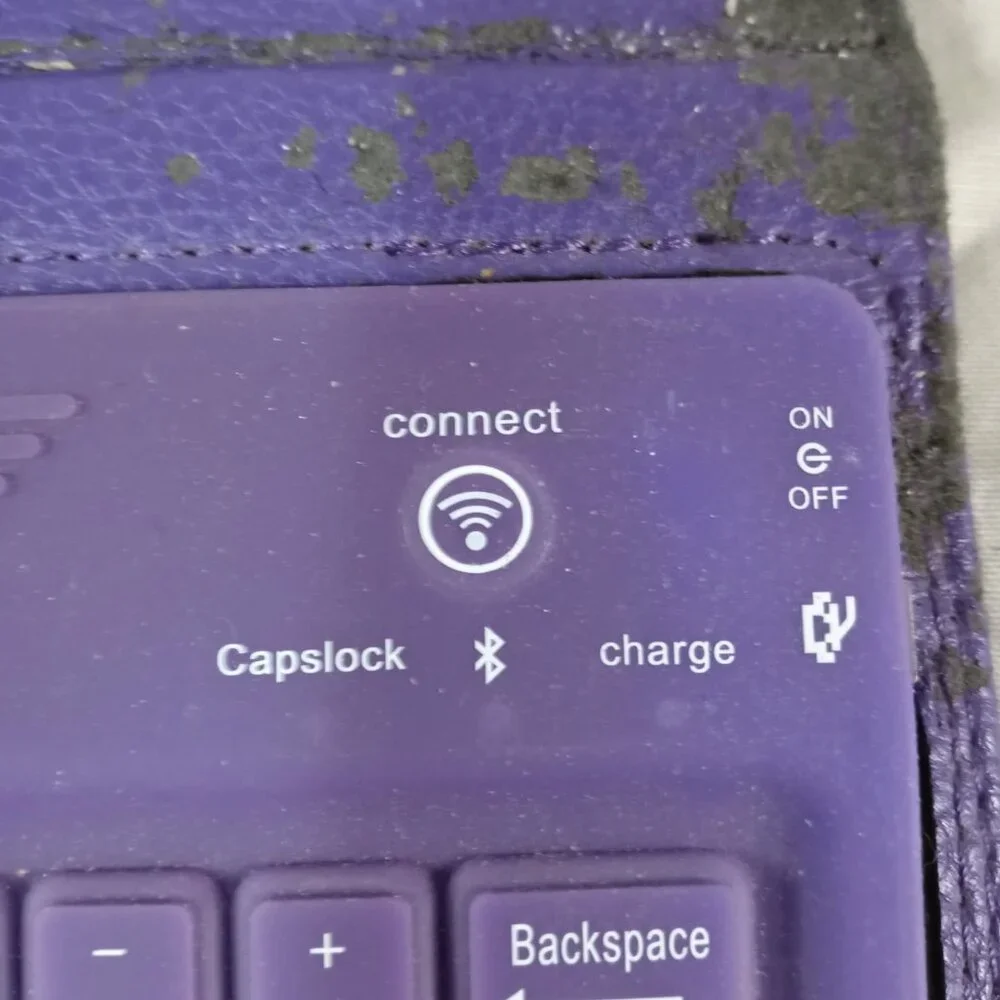 Purple Tablet Case With Bluetooth Mini Charging Keyboard Electronic Accessory